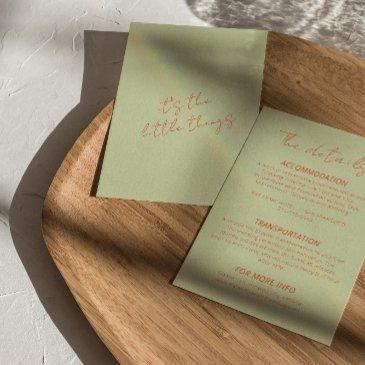 whimsical colorful retro modern wedding details enclosure invitations
