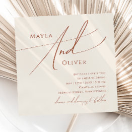 Small Whimsical Desert | Beige Square Wedding Invitation Front View