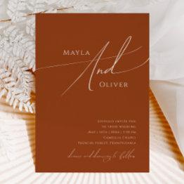Small Whimsical Desert | Terracotta Casual Wedding Invitation Front View