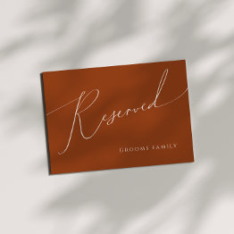 Small Whimsical Desert | Terracotta Reserved Sign Front View