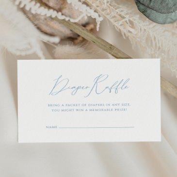 whimsical dusty blue baby shower diaper raffle enclosure invitations