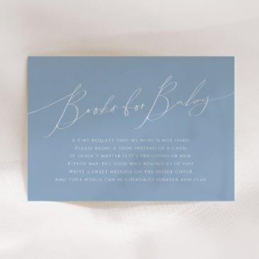 whimsical dusty blue books for baby enclosure invitations