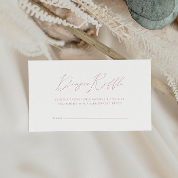 whimsical dusty rose baby shower diaper raffle enclosure invitations