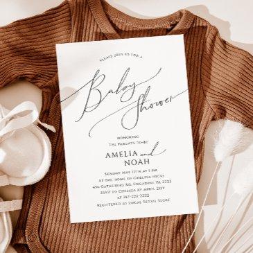 whimsical gender neutral couples baby shower invitation