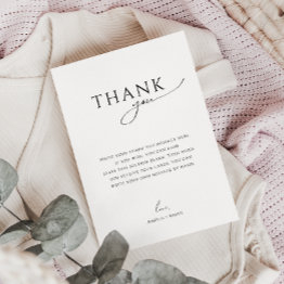 Small Whimsical Gender Neutral Flat Vertical Baby Shower Thank You Invitations Front View