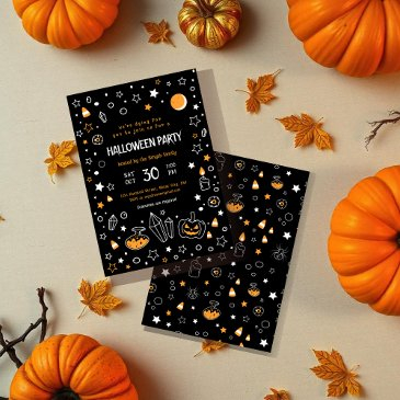 whimsical halloween party invitation