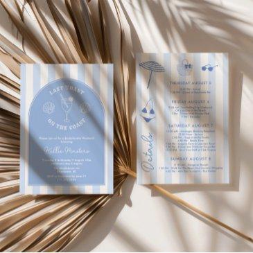 whimsical hand drawn last toast on the coast party invitation