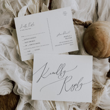whimsical minimal script menu choice rsvp postinvitations