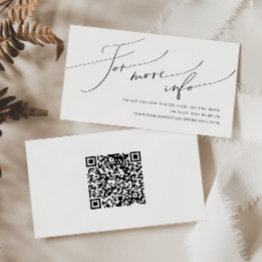 Small Whimsical Minimal Script Qr Code Wedding Website Enclosure Invitations Front View