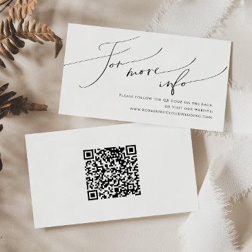 whimsical minimal script qr code wedding website enclosure invitations