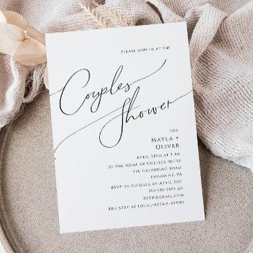 whimsical minimalist script couples shower invitation