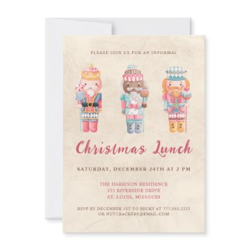 whimsical nutcrackers christmas lunch invite