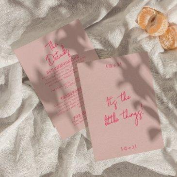 whimsical pink colorful modern wedding details  enclosure invitations
