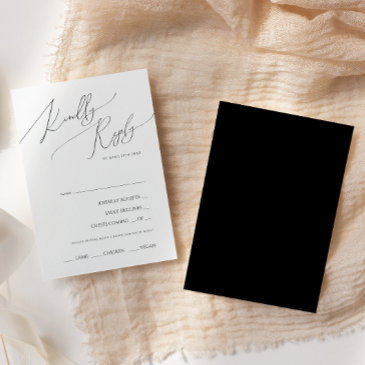 whimsical script | black menu choice rsvp invitations