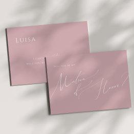 Small Whimsical Script | Dusty Rose Matron Of Honor Invitations Front View