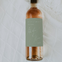 Small Whimsical Script | Sage Matron Of Honor Proposal Wine Label Front View
