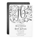 whimsical vintage lettering chalk sweet 16 invitation