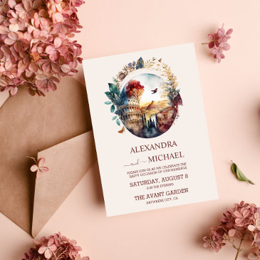 whimsical watercolor italian desitnation wedding i invitation