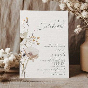 whimsical wildflower | ivory let's celebrate invitation