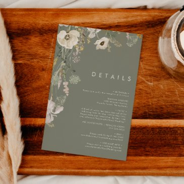 whimsical wildflower | sage green details enclosure invitations
