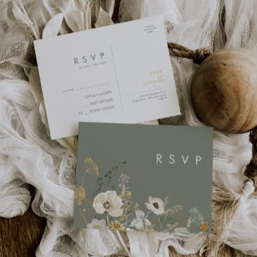 whimsical wildflower | sage green wedding rsvp postinvitations