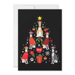 Small Whippet Christmas Ornament Tree Funny Dog Mom Dad Invitation Front View