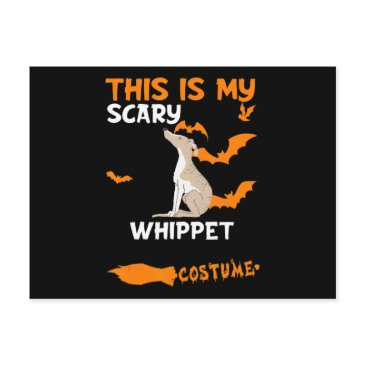 whippet costume halloween lazy scary dog t-shirt announcement postinvitations