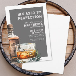 Small Whiskey Men's Birthday Party Invitation Front View