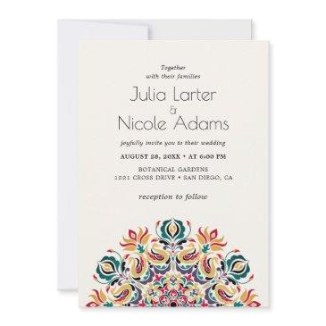 whispers lake swan lotus flowers mandala wedding invitation