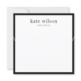 Small White Black Border Jewelry Necklace Display Invitation Front View