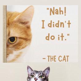 Small White Brown Funny Cat Meme Relatable Moment Postinvitations Front View