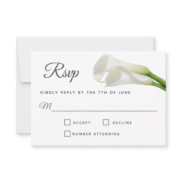 white calla lilies floral wedding rsvp
