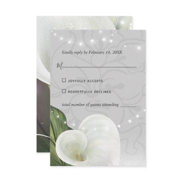 white calla lily elegant floral watercolor rsvp invitations