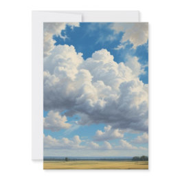 Small White Clouds And Clear Blue Sky Holiday Invitations Front View