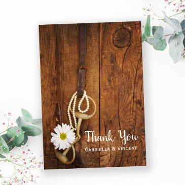 white daisy horse bit western wedding thank you