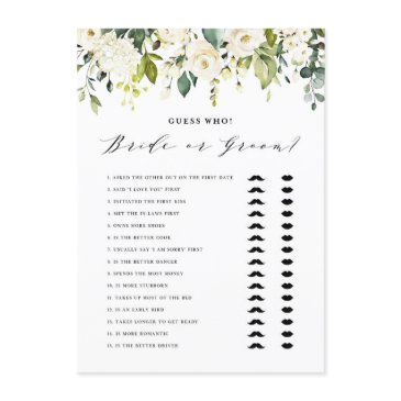 white floral he said she said bride or groom game enclosure invitations