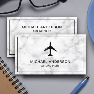 white marble jet aircraft airplane airline pilot business invitations