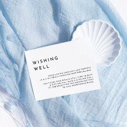 Small White Modern Bold Wedding Wishing Well Enclosure Invitations Front View