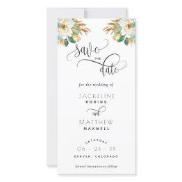 Small White Mustard Wedding Save The Date Bookmark Front View