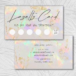 Small White Opal Design Loyalty Invitations Front View