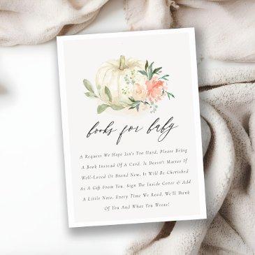white pumpkin blush floral books for baby shower enclosure invitations