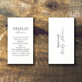 Small White Simple Minimalist Baby Shower Display Shower Enclosure Invitations Front View