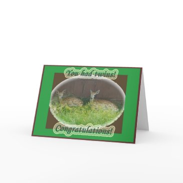 white-tailed deer fawns twins congratulations invitations