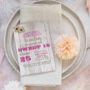 whitewash plum sweet sixteen birthday invitation