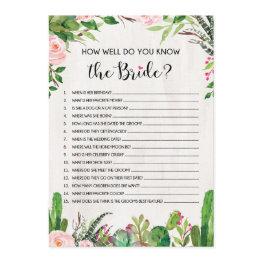 Small Who Knows Bride Best Fiesta Bridal Shower Game Invitation Front View