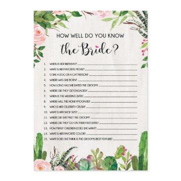 who knows bride best fiesta bridal shower game invitation
