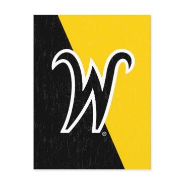wichita state university color block distressed invitation postinvitations