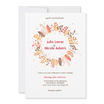 wild forest fern moss mushroom botanical wedding invitation
