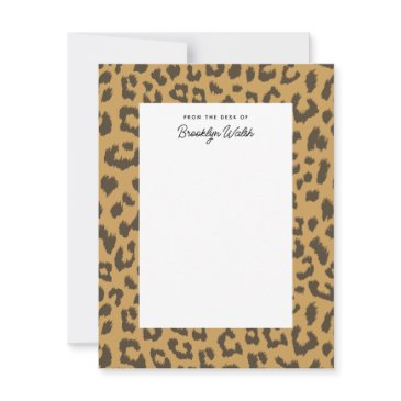 wild leopard print personal flat stationery invitations
