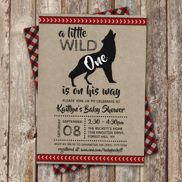 wild one boys baby shower invitation